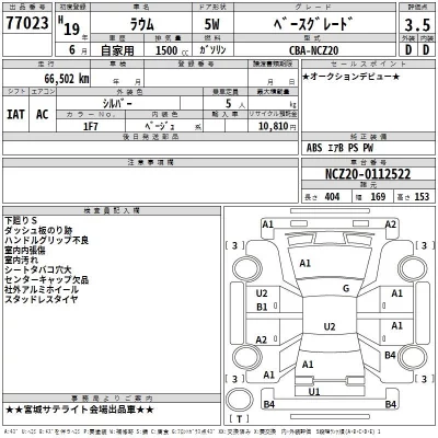 Toyota RAUM  с аукциона в Японии