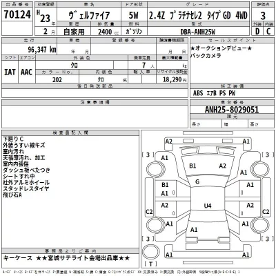 Toyota VELLFIRE  с аукциона в Японии