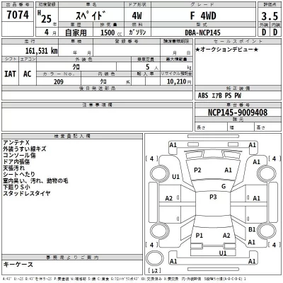 Toyota SPADE  с аукциона в Японии