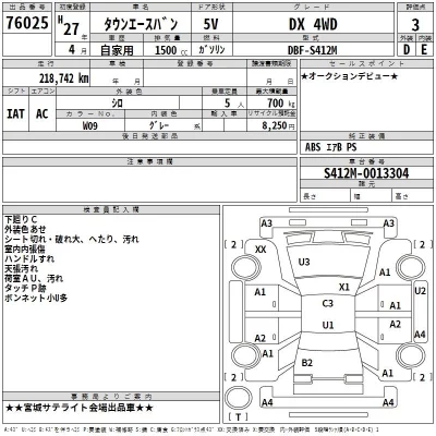 Toyota TOWN ACE VAN  с аукциона в Японии