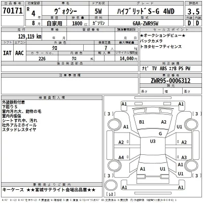 Toyota VOXY  с аукциона в Японии