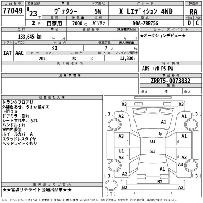 Toyota VOXY  с аукциона в Японии