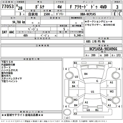 Toyota PORTE  с аукциона в Японии