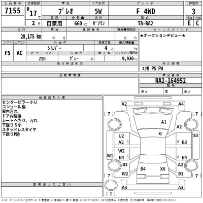 Subaru PLEO  с аукциона в Японии