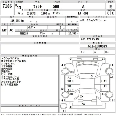 Honda FIT  с аукциона в Японии
