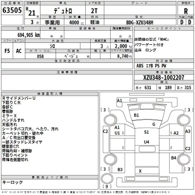 Hino DUTRO  с аукциона в Японии