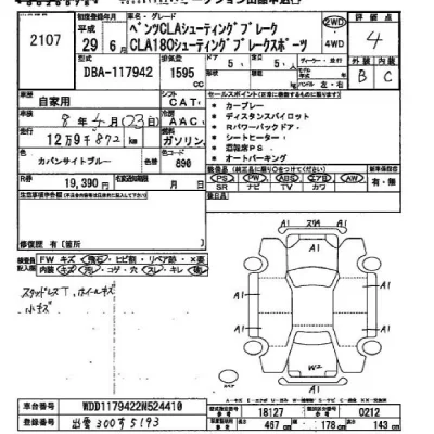 Mercedes-Benz CLA CLASS  с аукциона в Японии