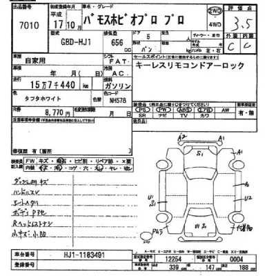 Honda VAMOS  с аукциона в Японии