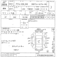 Peugeot 308 лот № 25018 оценка 3  с аукциона в Японии 9
