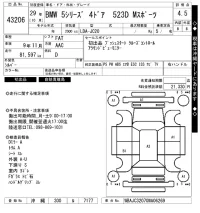 BMW 5-Series лот № 43206 оценка 4.5  с аукциона в Японии 10