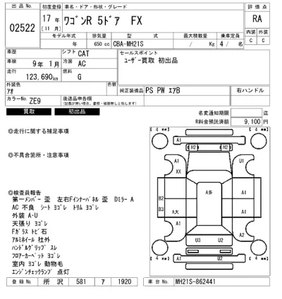 Suzuki WAGON R  с аукциона в Японии