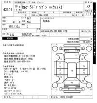 Nissan SERENA лот № 43101 оценка RA  с аукциона в Японии 10