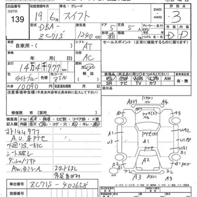 Suzuki SWIFT  с аукциона в Японии