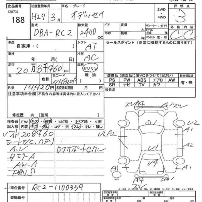 Honda ODYSSEY  с аукциона в Японии