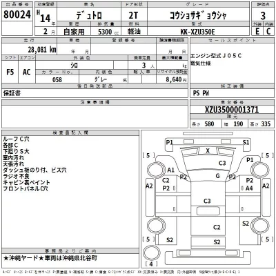 Hino DUTRO  с аукциона в Японии