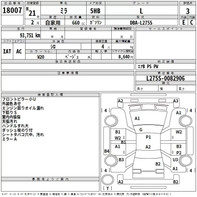 Daihatsu MIRA  с аукциона в Японии