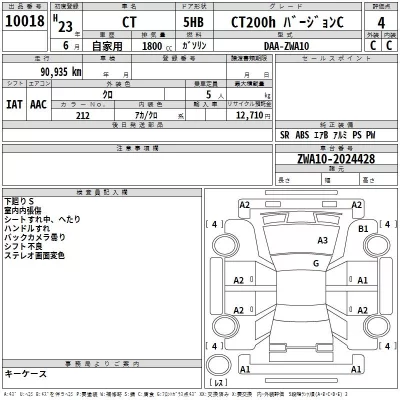 Lexus CT  с аукциона в Японии