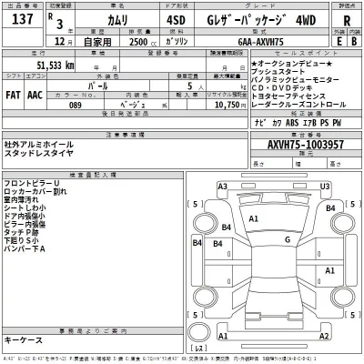 Toyota CAMRY  с аукциона в Японии