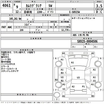 Toyota CAMRY  с аукциона в Японии