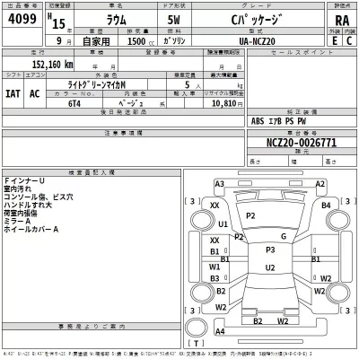 Toyota RAUM  с аукциона в Японии