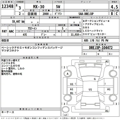 Mazda MX-30  с аукциона в Японии