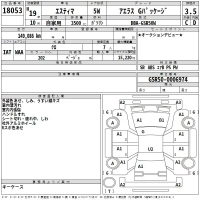 Toyota ESTIMA  с аукциона в Японии
