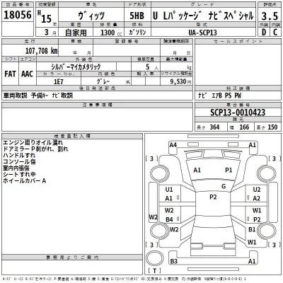 Toyota VITZ  с аукциона в Японии