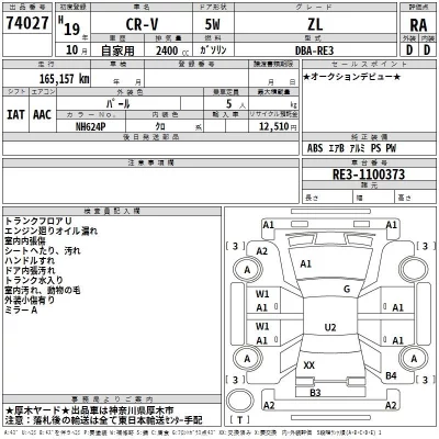 Honda CR-V  с аукциона в Японии