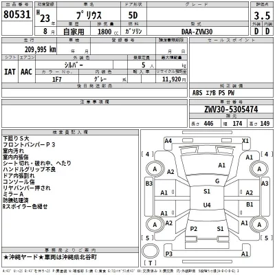 Toyota Prius  с аукциона в Японии