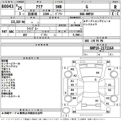 Toyota AQUA  с аукциона в Японии