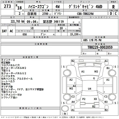 Toyota HIACE  с аукциона в Японии