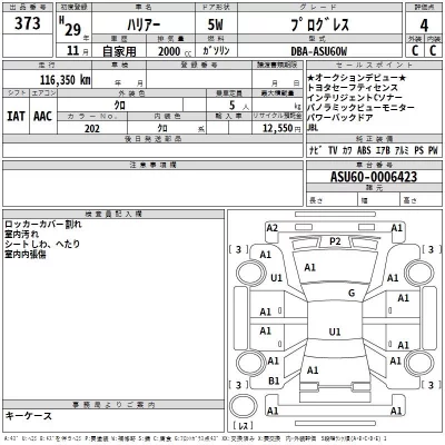 Toyota HARRIER  с аукциона в Японии