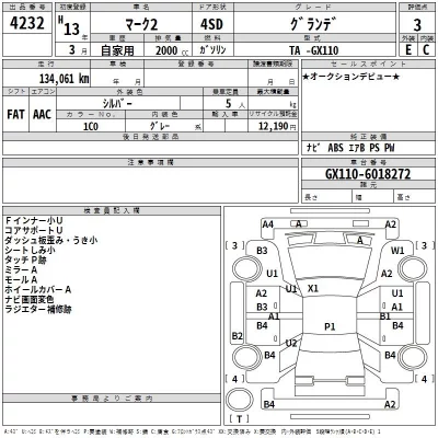 Toyota MARK II  с аукциона в Японии