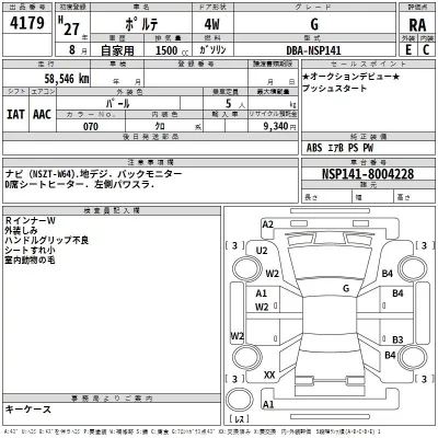 Toyota PORTE  с аукциона в Японии