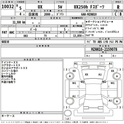 Lexus UX  с аукциона в Японии