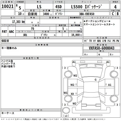 Lexus LS  с аукциона в Японии