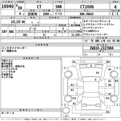 Lexus CT  с аукциона в Японии