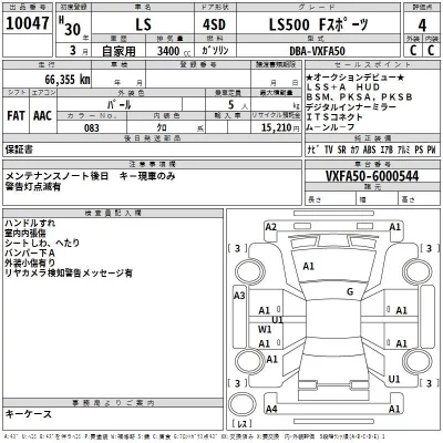 Lexus LS  с аукциона в Японии
