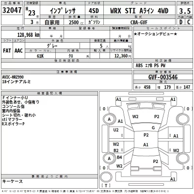 Subaru IMPREZA  с аукциона в Японии
