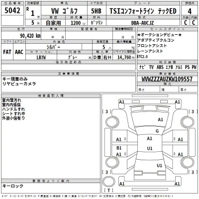 Volkswagen Golf  с аукциона в Японии