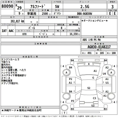 Toyota ALPHARD  с аукциона в Японии