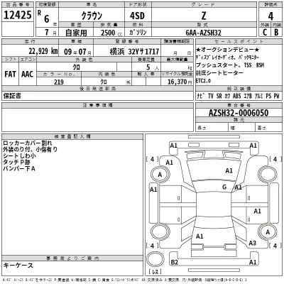 Toyota CROWN  с аукциона в Японии