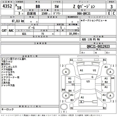 Toyota BB  с аукциона в Японии