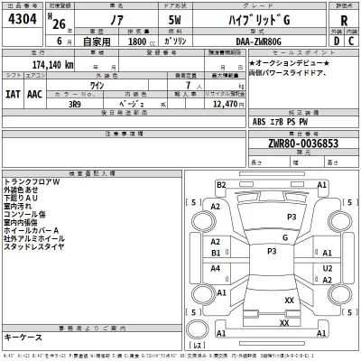 Toyota NOAH  с аукциона в Японии