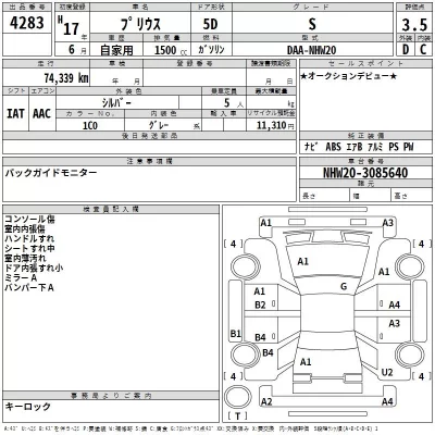 Toyota Prius  с аукциона в Японии