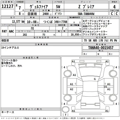 Toyota VELLFIRE  с аукциона в Японии