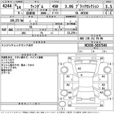 Toyota WINDOM  с аукциона в Японии