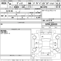Toyota VITZ лот № 4026 оценка 4.5  с аукциона в Японии 2