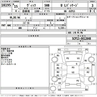 Toyota VITZ  с аукциона в Японии