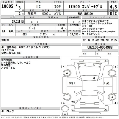 Lexus LC  с аукциона в Японии